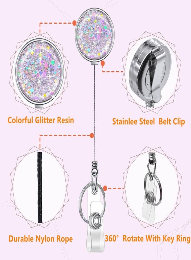 Boutilon Retractable Badge Holder, Retractable Badge Reels,Lightweight Plastic Badge Reel Card Holder with Key Ring Backing Belt Clip for Nurse,Volunteer,Teacher,Student(1 Pack Silver) - Image 3