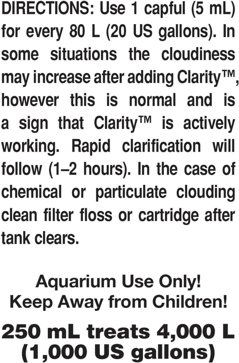 Seachem Clarity Water Clarifier for Marine and Freshwater Aquariums - 250 ml - Image 2