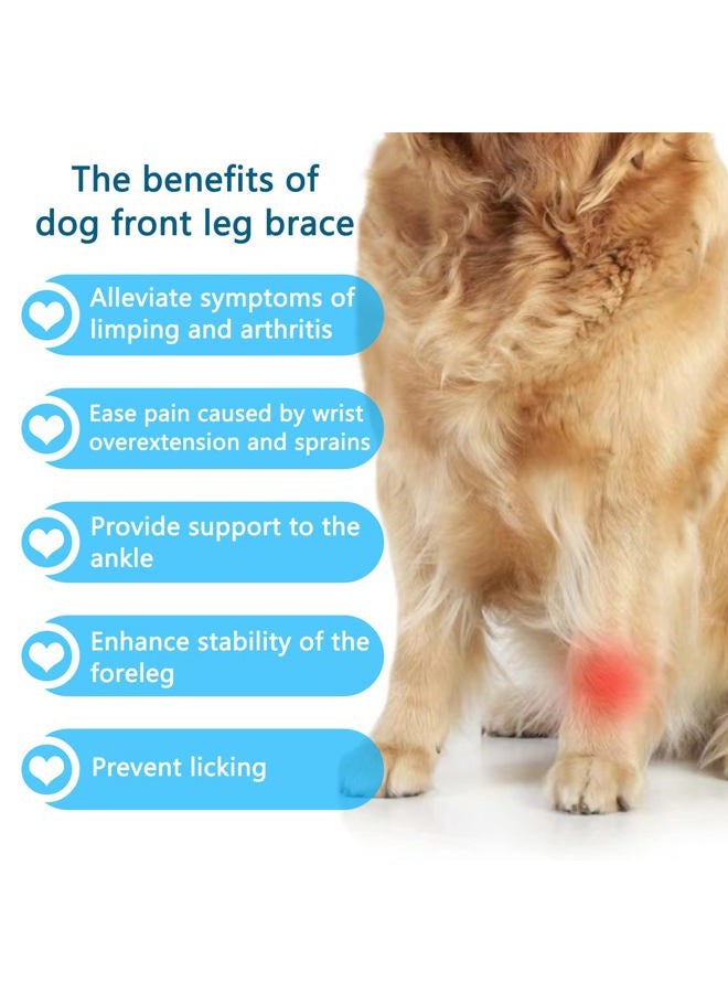 JOCUND Dog Front Leg Brace, Pair of Dog Leg Brace with Metal Strips, Canine Front Leg Hock Wrap Sleeve for Carpal Support, Protects Wounds Brace Heals and Prevents Injuries and Sprains (L/XL) - Image 2
