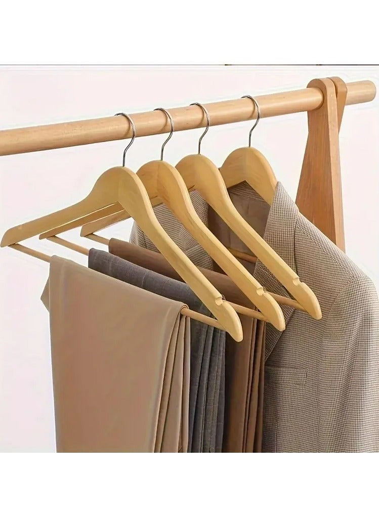 Wooden Clothes Hangers For Coats, Shirts, Jackets, Pants, Suits 3PCS  - Image 1