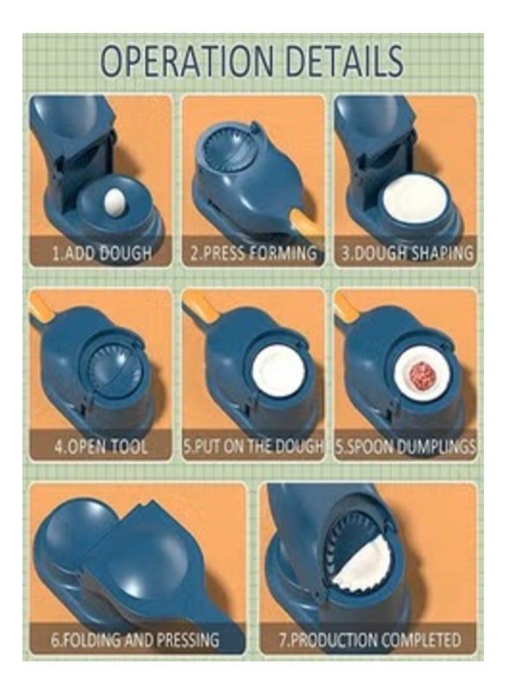 MIRFA 2 in 1 Dumpling Maker Double Head with Press Mould (Blue)  - Image 5