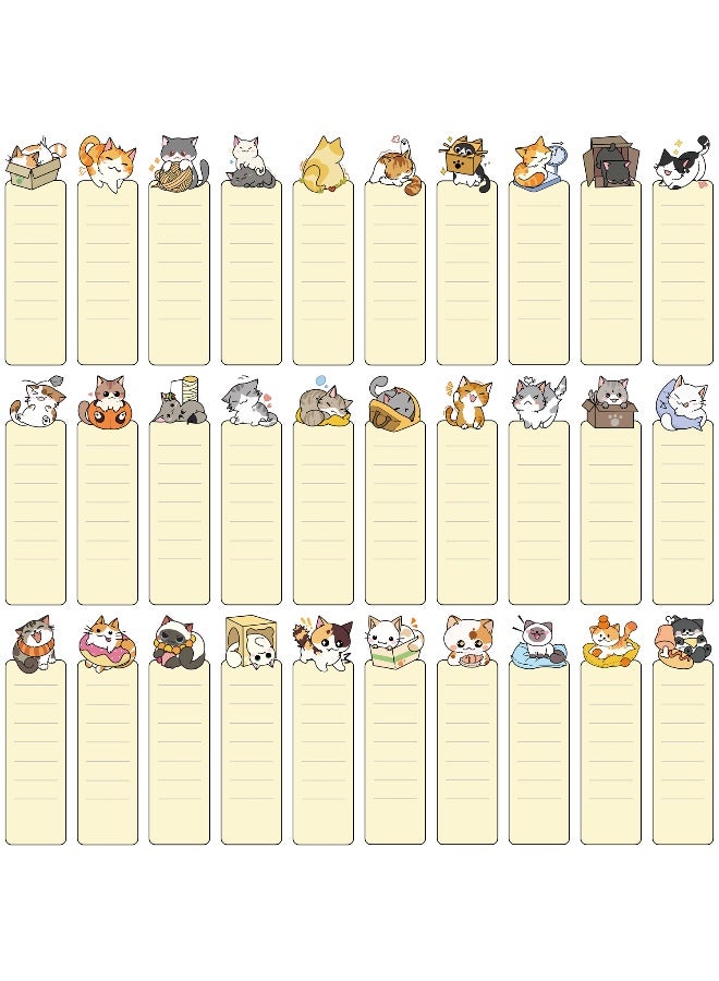 30pcs Cute Cat Bookmarks for Reading Book Lovers Students Gift for Cat Lovers Paper Card Bookmarks 30 Designs - Image 1