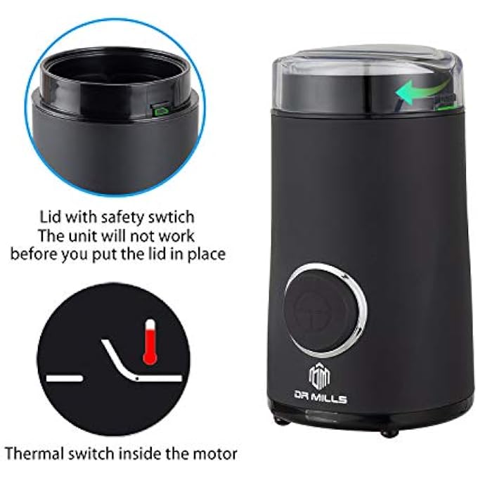 DR MILLS Dm7441 Electric Dried Spice And Coffee Grinder Blade  Cup Made With Sus304 Stainless Steel - Image 3