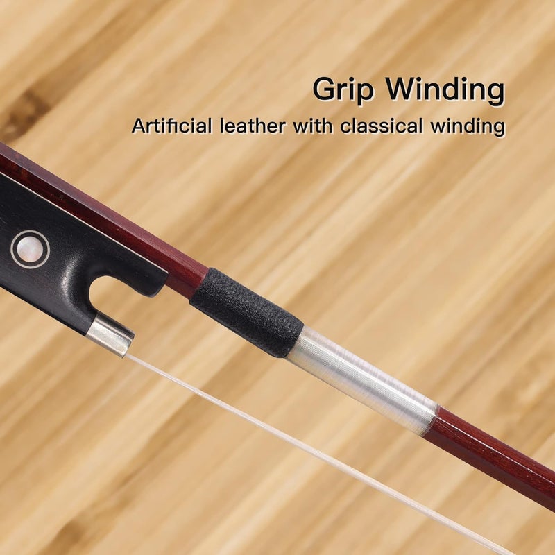ADM 1/2 Size Student Cello Bow, Well Balanced Handmade Brazilwood Classic Cellos Bow Light Weight with Horsehair, Ebony Frog for Beginners - Image 5