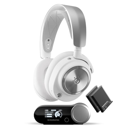 SteelSeries Arctis Nova Pro Wireless Multi-System Gaming Headset - Neodymium Magnetic Drivers - Active Noise Cancellation - Infinity Power System - Gen 2 Mic - PS5, PS4, PC, Switch, Mobile - White - Image 1