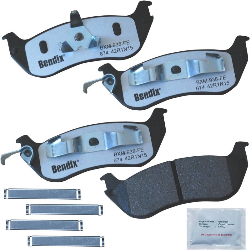 Bendix Fleet Metlok MKD674FM Semi-Metallic Rear Brake Pads for Ford Crown Victoria 2002-1996, Grand Marquis 2002-1996, Lincoln Town Car 2002-1996, Mercury Grand Marquis 2002-1996 - Image 1