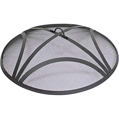 Sunnydaze Sunnydaze Black Reinforced Steel Mesh Fire Pit Spark Screen with Ring Handle  30Inch Diameter 