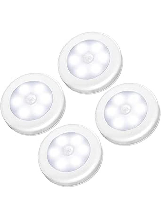 4 Pack Motion Sensor Night Lights Stick On LED Battery Powered Cool White For Hallway Bedroom Closet - Image 1
