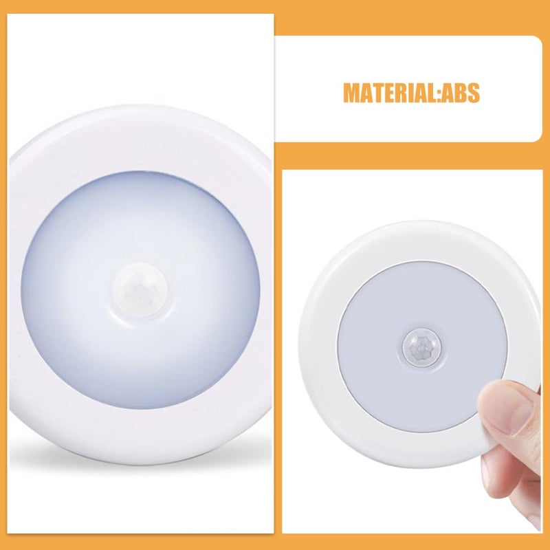 4 Pack Motion Sensor Night Lights Stick On LED Battery Powered Cool White For Hallway Bedroom Closet - Image 4