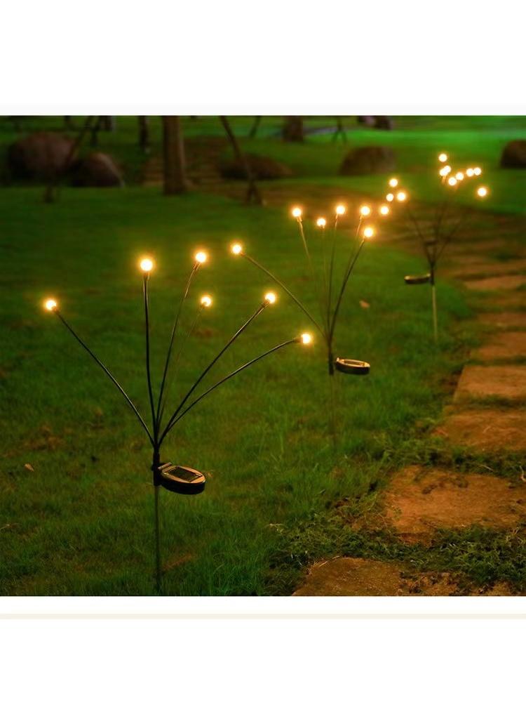 إسكدنيا 2 Pack Total 16 Led Warm Light Solar Firefly Lights Solar Lights Outdoor Waterproof Ip65 Starburst Swaying Solar Firefly Lights Solar Pathway Lights For Path Landscape Garden Yard Patio - Image 4