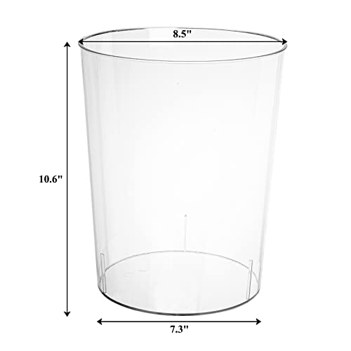 Okllen 2 Pack Plastic Waste Basket Clear Round Trash Can Small Wastebasket Garbage Container Bin for Bathroom Bedroom Kitchen Home Office 73 x 85 x 106 - Image 3