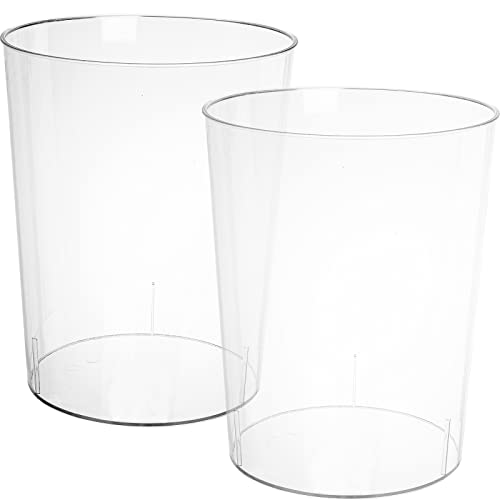 Okllen 2 Pack Plastic Waste Basket Clear Round Trash Can Small Wastebasket Garbage Container Bin for Bathroom Bedroom Kitchen Home Office 73 x 85 x 106 - Image 1