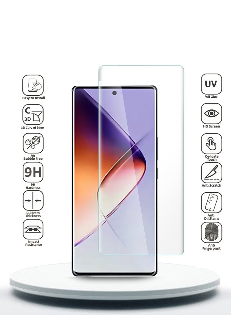 Wtech Premium Curved Edges UV Full Glue Full Cover Tempered Glass Screen Protector For Infinix Note 40 Pro 5G 2024 Clear - Image 2