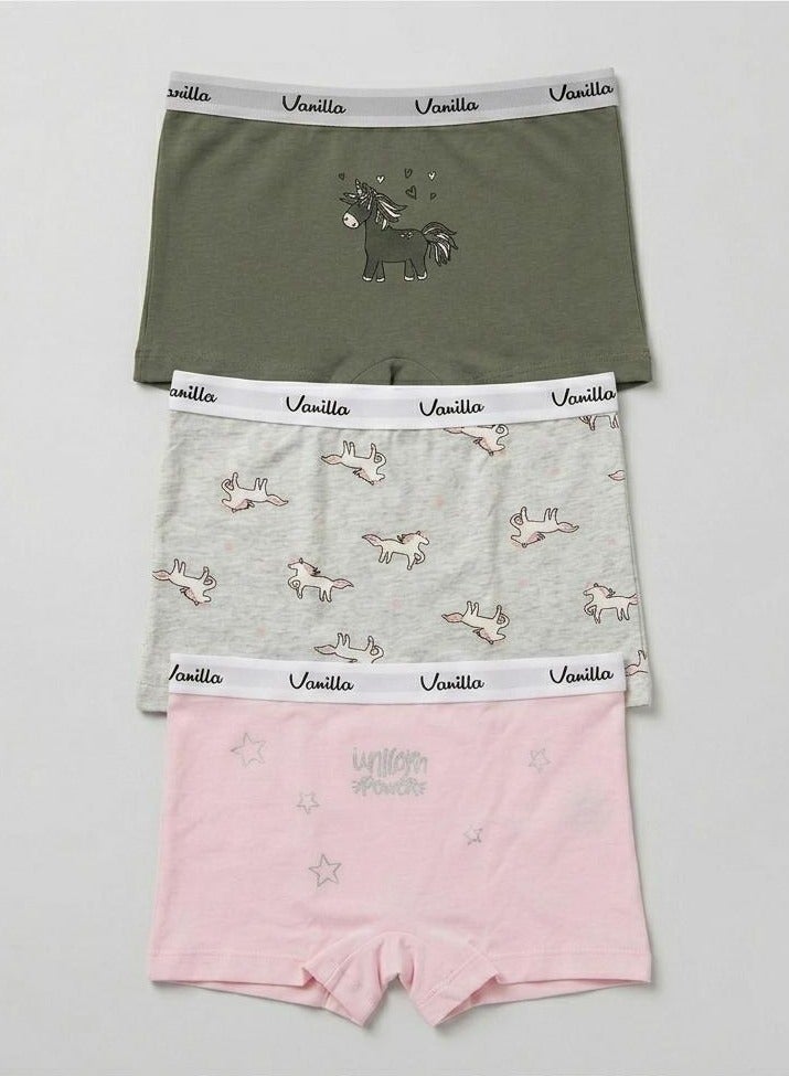 Vanilla Girl's Cotton Hot Short, Pack of 3 - Image 1