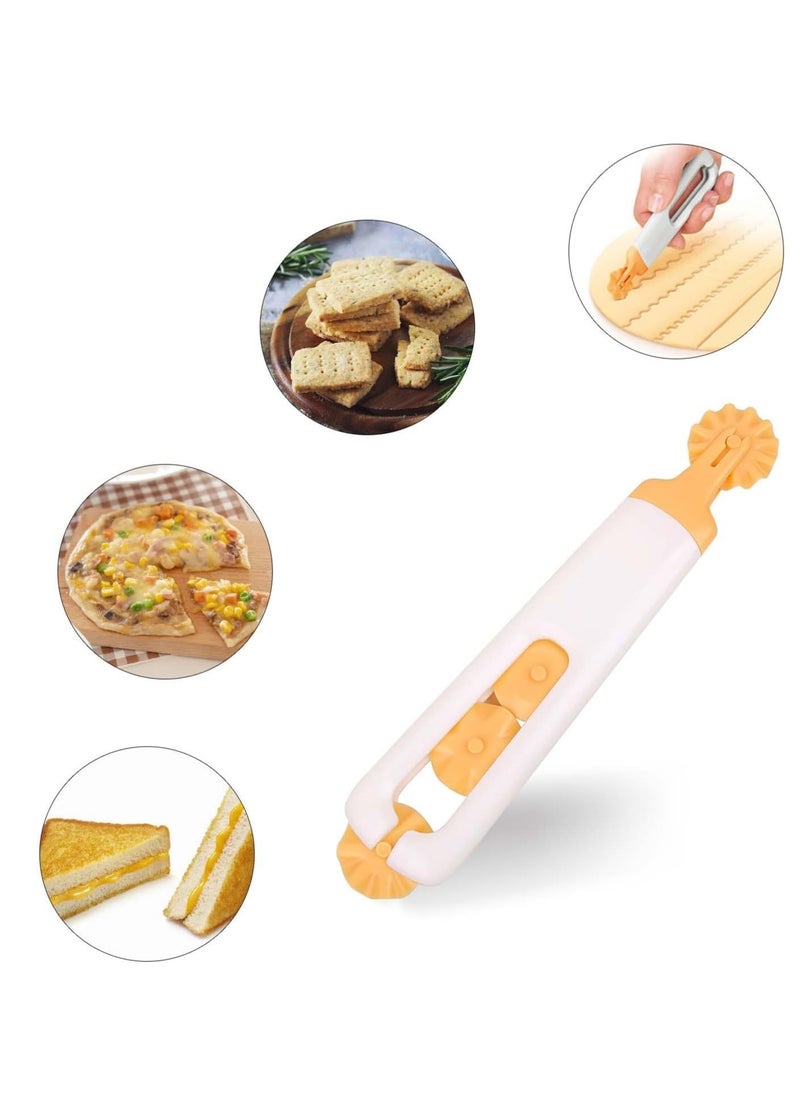 Generic - 4-in-1 Baking Crust Cutter, Pastry Cutting Wheel, Pie Crust Cutting Wheel, Pastry Wheel Decorator, Pizza Lace Maker, Pizza Cutter, Bread Cutter, Dough Cutter(1pc) - Image 1