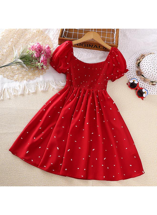 Girls Dress Summer New Korean Style Children's Skirt Short Sleeve Princess Skirt Explosion Children's Clothing 