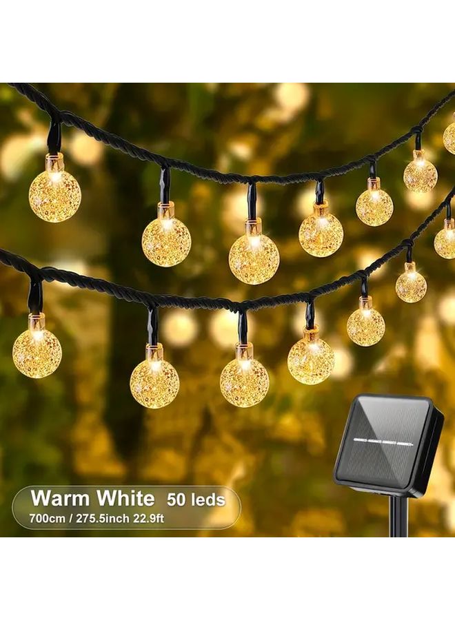Solar Bubble Ball Light 12M 100LED Warm White For Garden Wedding Christmas Decor - Image 3