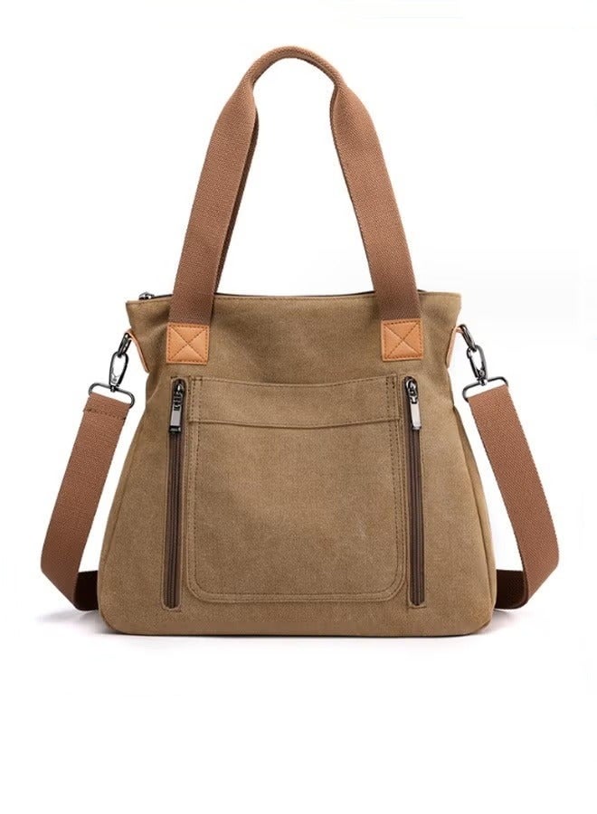 ميكسد إمرأة نمط قماش حمل حقيبة يد قدرة كبيرة متعددة جيب حقيبة يد جهاز عمليّة بناء - Image 1