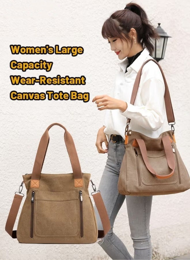 ميكسد إمرأة نمط قماش حمل حقيبة يد قدرة كبيرة متعددة جيب حقيبة يد جهاز عمليّة بناء - Image 2