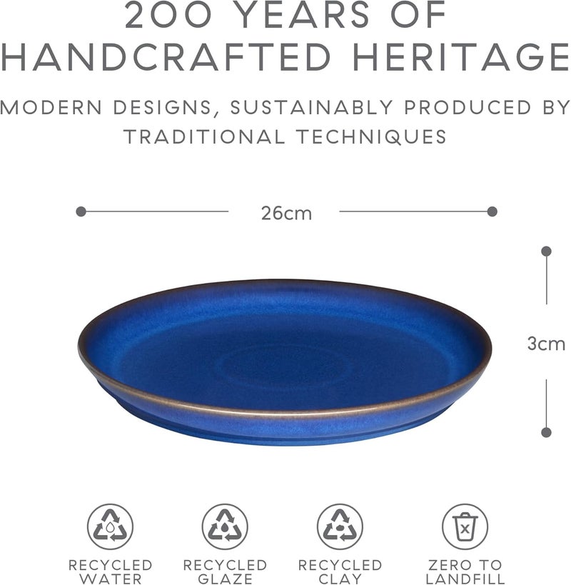 Denby Denby 1048825 Imperial Blue 2 Piece Coupe Dinner Plate Set  - Image 5