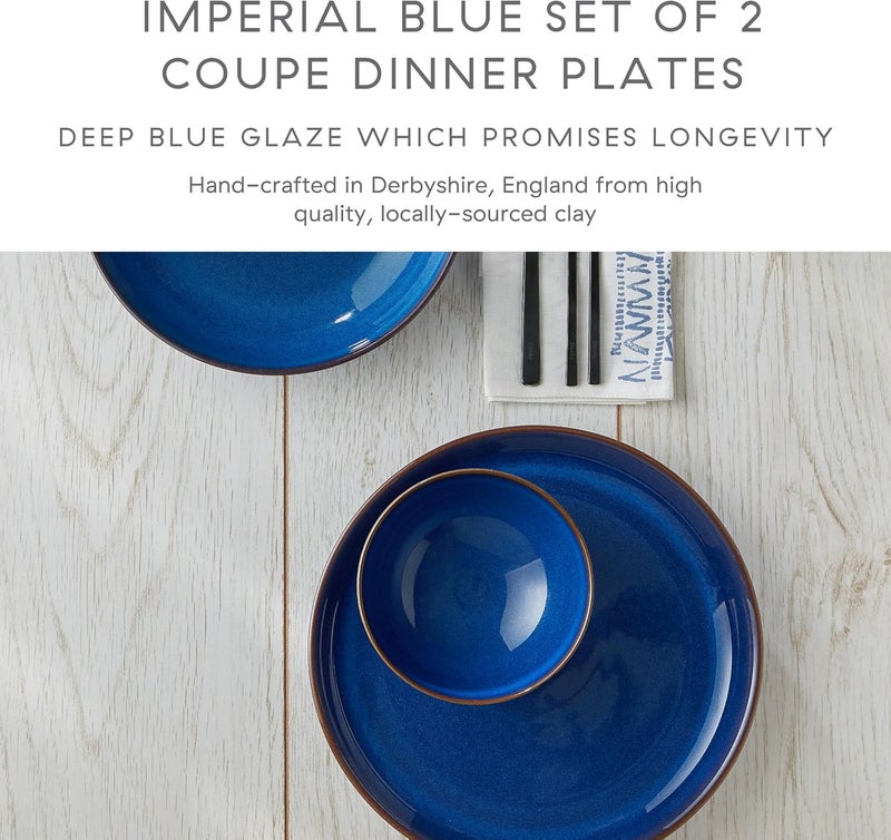Denby Denby 1048825 Imperial Blue 2 Piece Coupe Dinner Plate Set  - Image 2