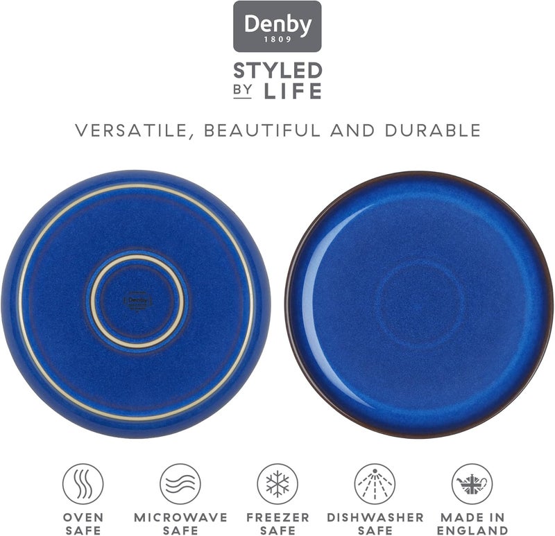 Denby Denby 1048825 Imperial Blue 2 Piece Coupe Dinner Plate Set  - Image 3