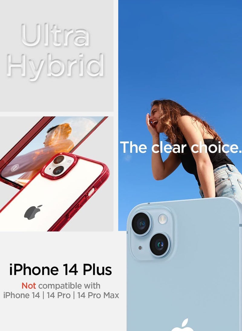 Spigen Ultra Hybrid iPhone 14 Plus Case Cover - Red Crystal  - Image 2