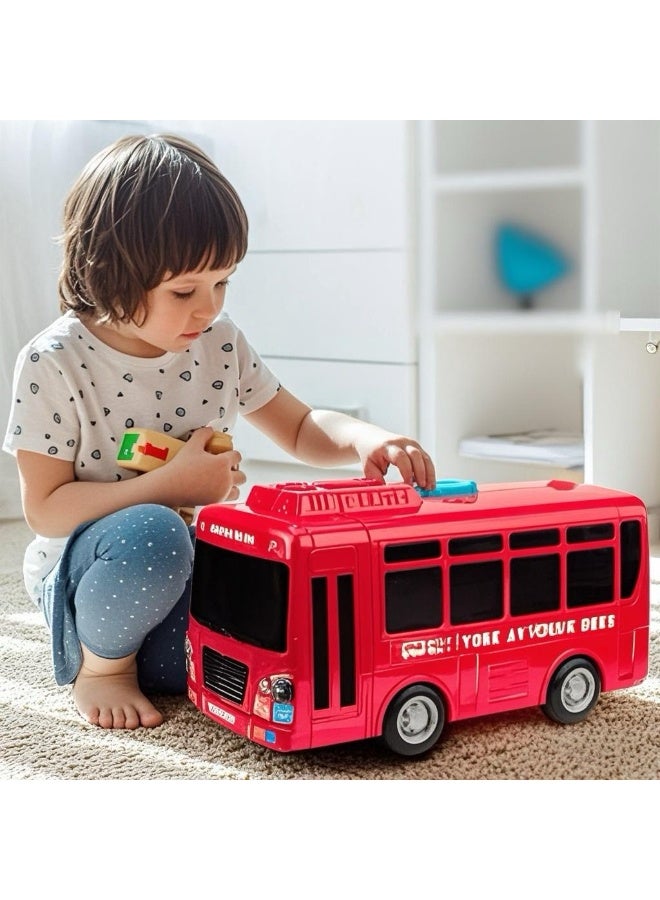School Bus Toy with Sound and Light Simulation Steering Wheel Gear Toy Musical School Bus Toy for Toddler, Educational Bus Driving Toy Multifunction Preschool Gift Children Boy Girl Toy  - Image 5
