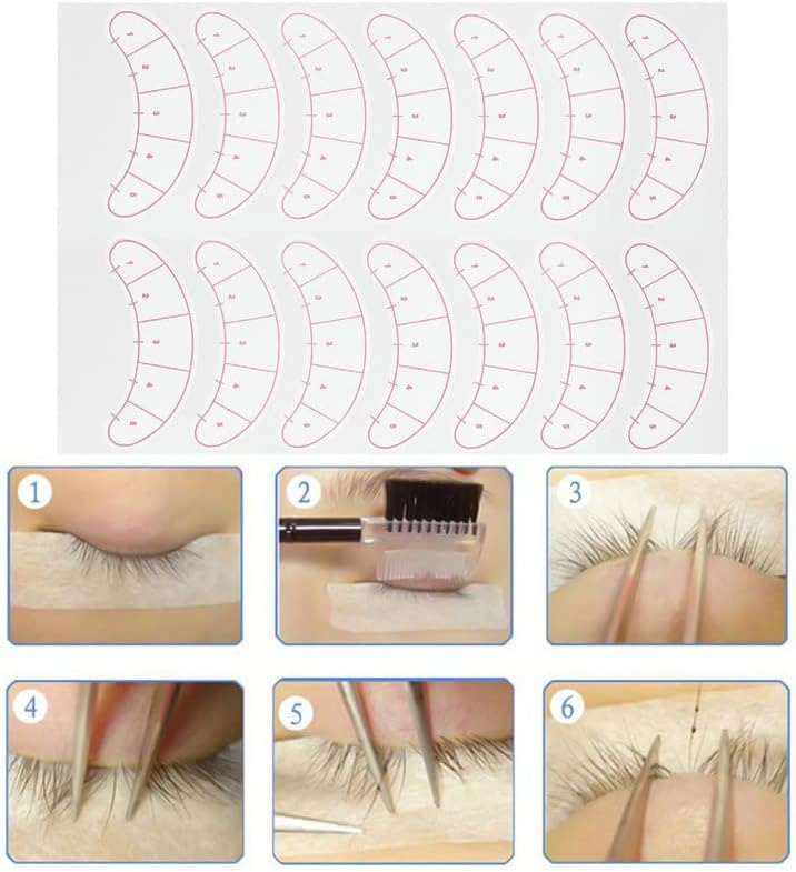 DEWIN 140 Pcs / 10-Sheets Lash Mapping Stickers Eyelash Extension Positioning Sticker - Under Eye Pads Adhesive Grafting Film Eye Lash Make up Tool - Image 3