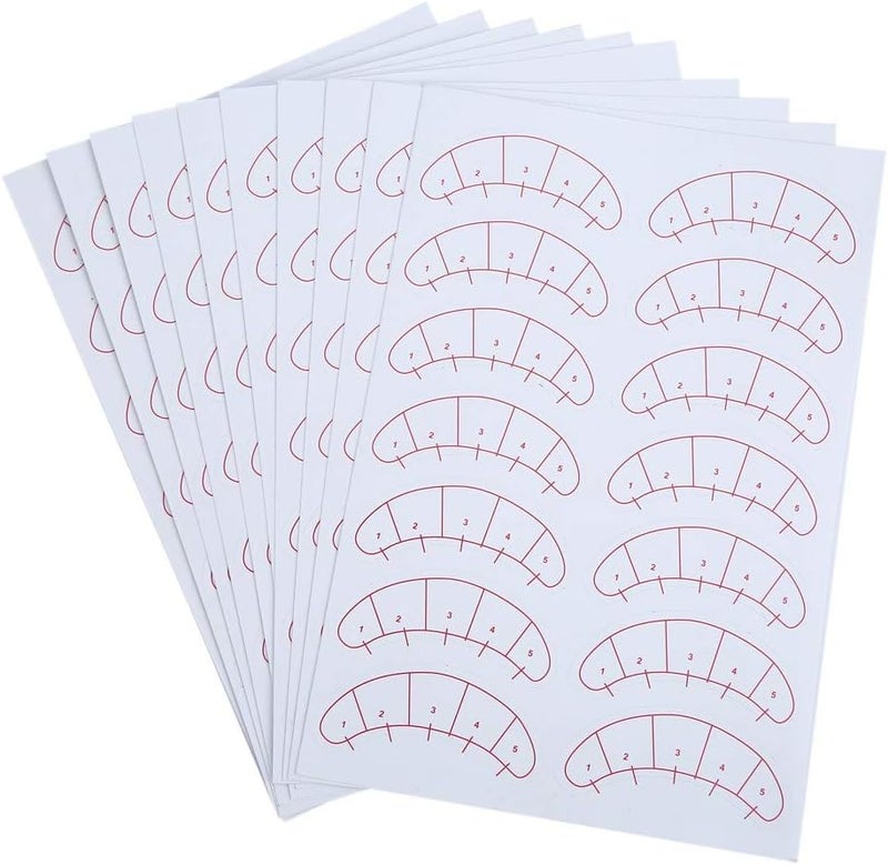 DEWIN 140 Pcs / 10-Sheets Lash Mapping Stickers Eyelash Extension Positioning Sticker - Under Eye Pads Adhesive Grafting Film Eye Lash Make up Tool - Image 1