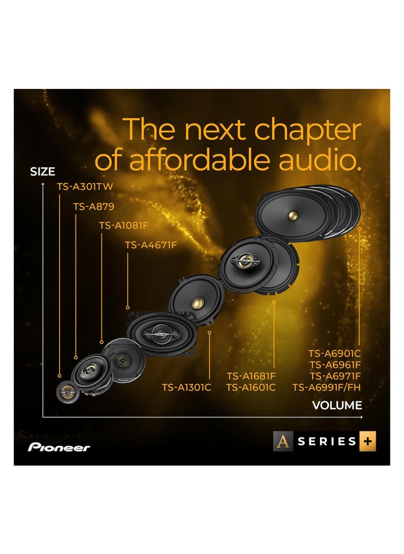 Pioneer - Pioneer 450W Max 100W Sine Wave Tweeter Powerful Sound High Efficiency 38mm Cut Out Set of 2 Speakers with Angled Mount Adapter - Image 1