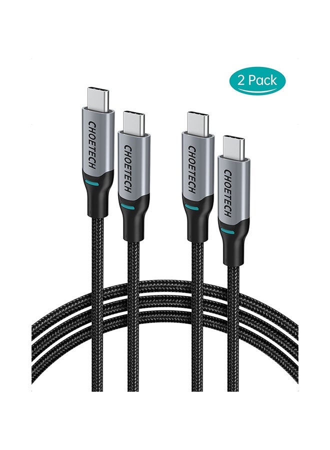 تشوتيك كابل مضفر للتوصيل من منفذ USB C إلى USB C بطول 6 أقدام (100 وات) أسود - Image 1