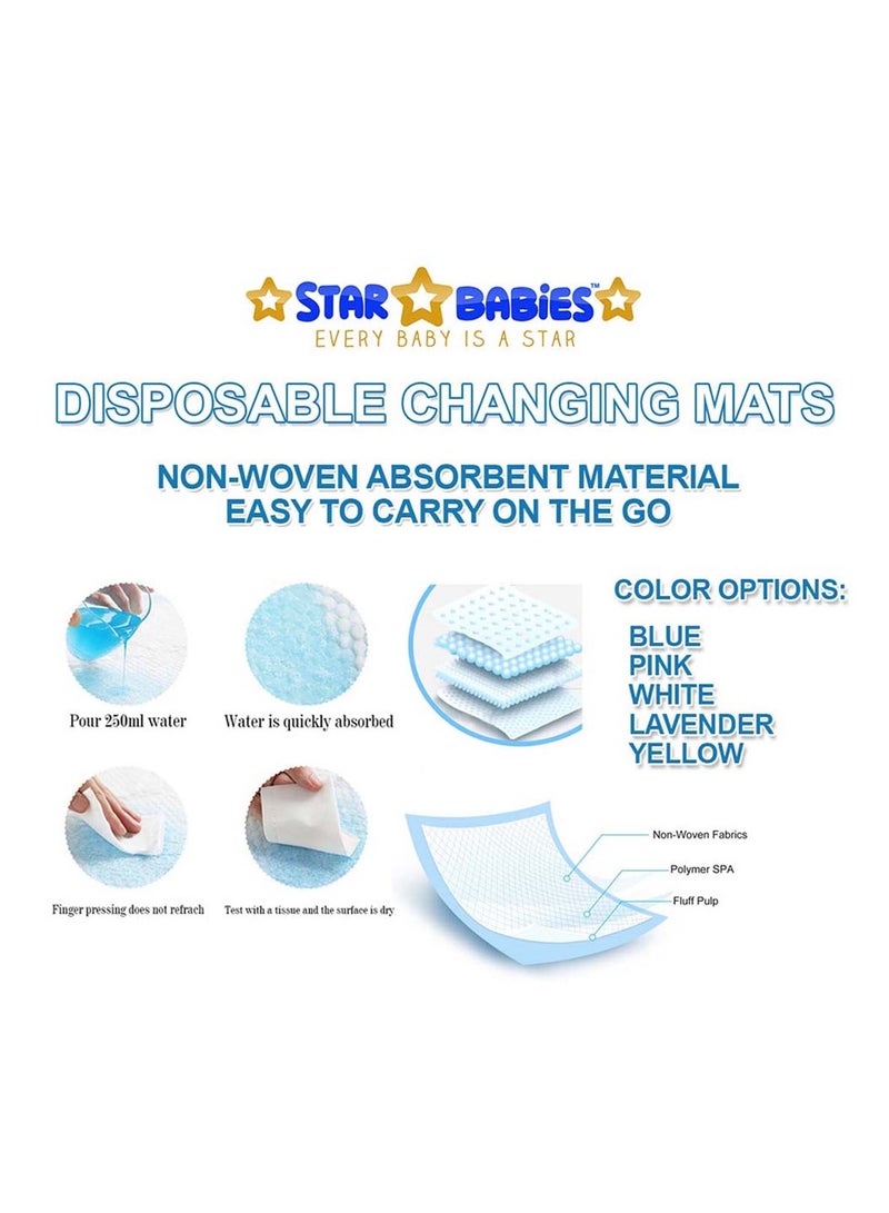 STAR BABiES حزمة كومبو (حقيبة معطرة 5 قطع مع موزع، حصيرة تغيير قابلة للتخلص 15 قطعة) - أزرق - Image 3