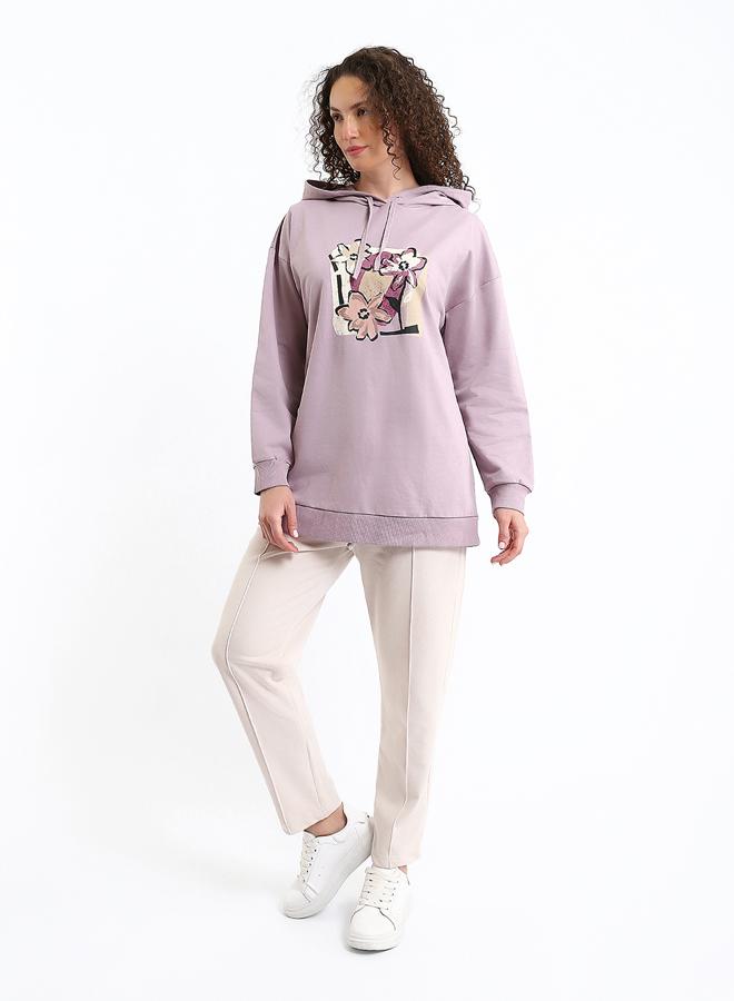 LC WAIKIKI Hooded Printed Women's Sweatshirt Tunic - Image 2