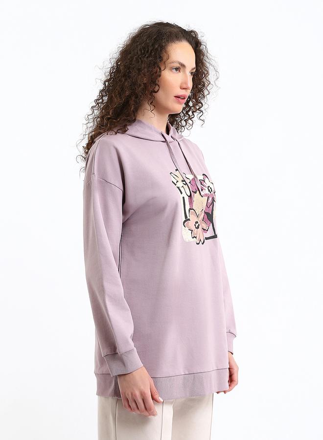 LC WAIKIKI Hooded Printed Women's Sweatshirt Tunic - Image 4