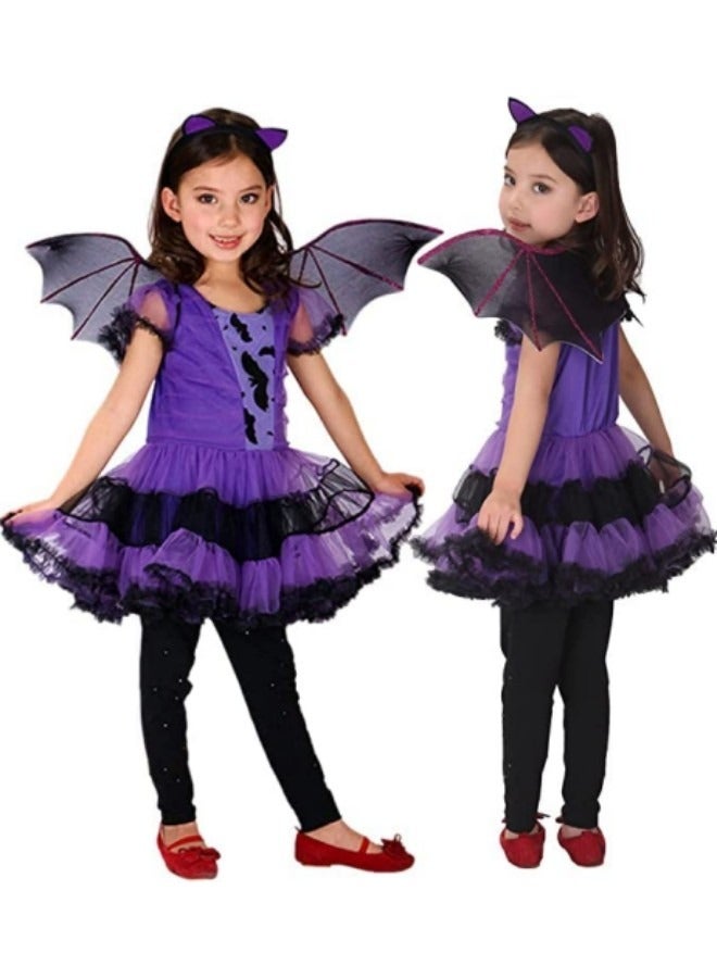 GGEROU Kids Witch Costume Cosplay Set, Fairytale Witch Costume Toddler Witch Dress Set - Image 3