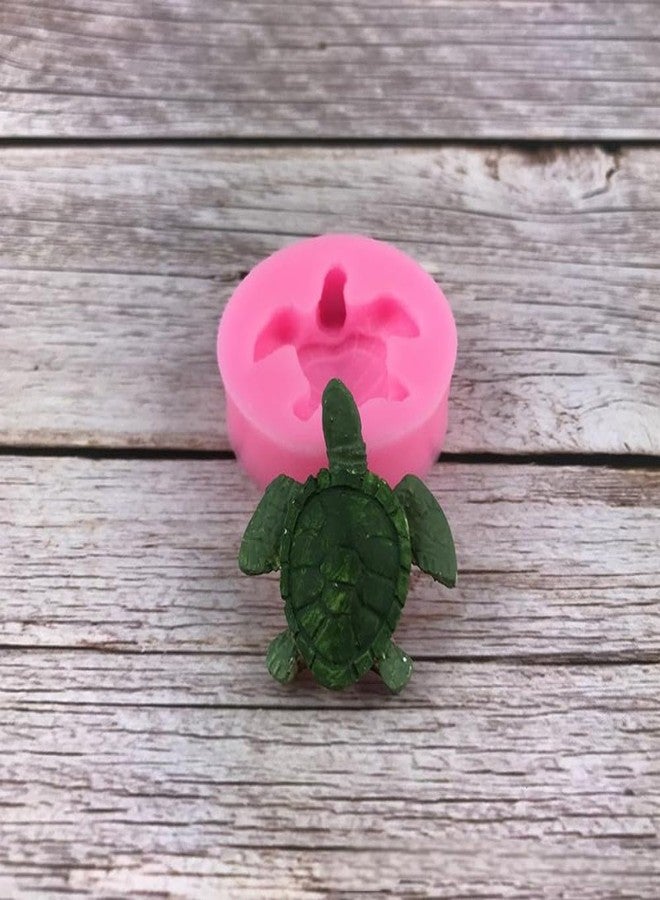 Quweiz 6 Pcs Sea Turtle Silicone Mold, 3D Animal Silicone Molds, Tortoise Chocolate Mold for Birthday Party Home Decor, Pink - Image 5