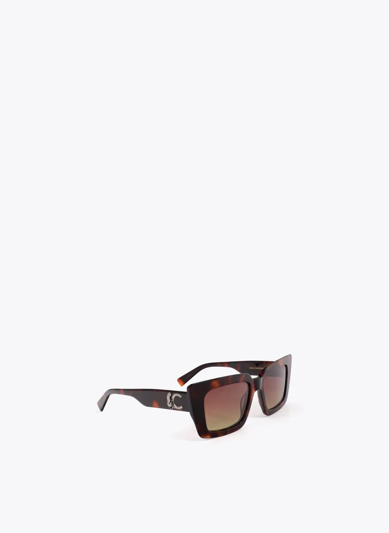 لولا كساديمونت Rectangular Sunglasses with Leopard Logo