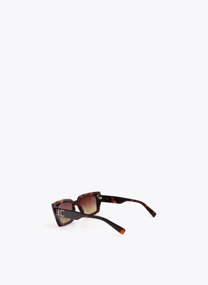 لولا كساديمونت Rectangular Sunglasses with Leopard Logo