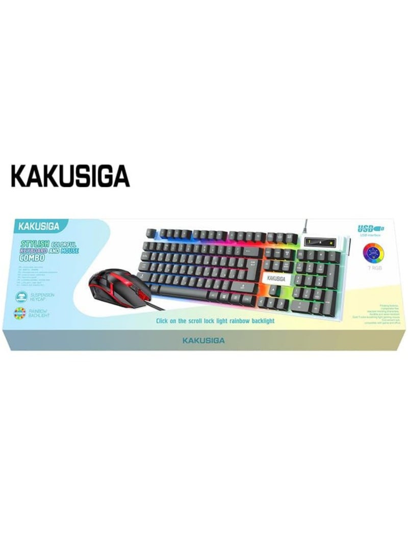 Kakusiga Ultra-Compact 103-Key RGB Gaming Keyboard & Mouse Combo – Hot-Swappable Keys, High DPI, Ergonomic, Ideal for Gamers, Typists & Travel – PC/Mac Compatible - Image 5