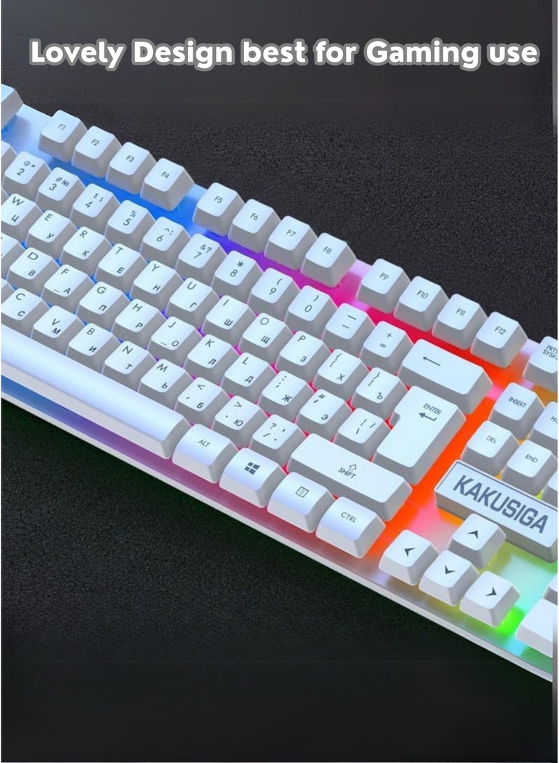 Kakusiga Ultra-Compact 103-Key RGB Gaming Keyboard & Mouse Combo – Hot-Swappable Keys, High DPI, Ergonomic, Ideal for Gamers, Typists & Travel – PC/Mac Compatible - Image 4