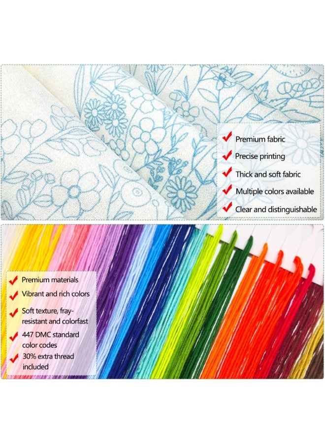 Beginner Embroidery Kit, Cute Bird & Maple Leaf Hand Embroidery Set with Hoop, Full DIY Stitching Supplies for Adults & Kids, Home Decor Craft Kit - Image 5