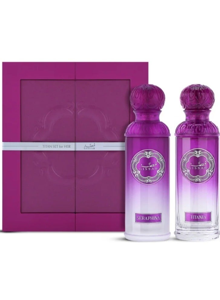 قصة طقم عطور قصة Titan Her للنساء – 2 × 90 مل (تيتانيا & سيرافينا) - Image 1
