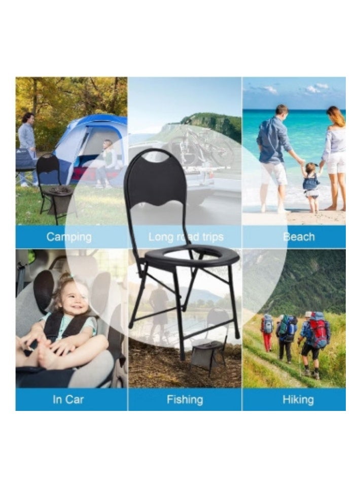 SMART HOME Portable Folding Bathroom Chair for the Elderly and the Sick – Home Toilet, Toilet Chair, Health Seat, Suitable for Home Care and Travel (40x40x70 cm) - Image 2