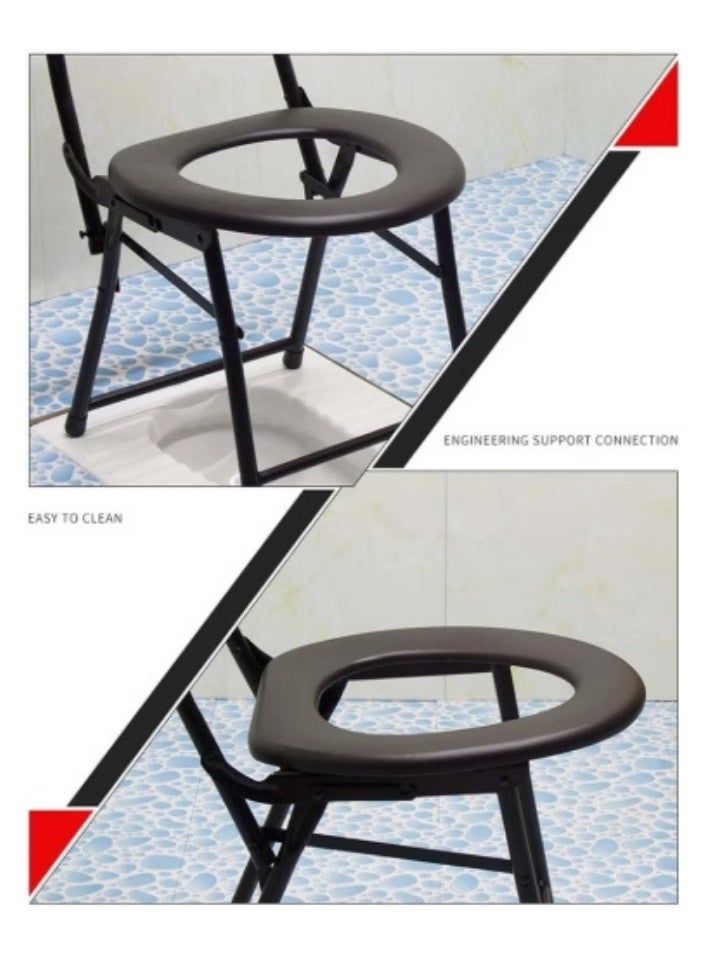 SMART HOME Portable Folding Bathroom Chair for the Elderly and the Sick – Home Toilet, Toilet Chair, Health Seat, Suitable for Home Care and Travel (40x40x70 cm) - Image 5