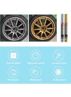 Y&D Liquid Chrome Markers, Gold Permanent Reflective Mirror Paint Pens, High Gloss Art Car DIY Model Repair Markers for Plastic Metal Glass Ceramic (6 Pack, Gold)  - Image 4