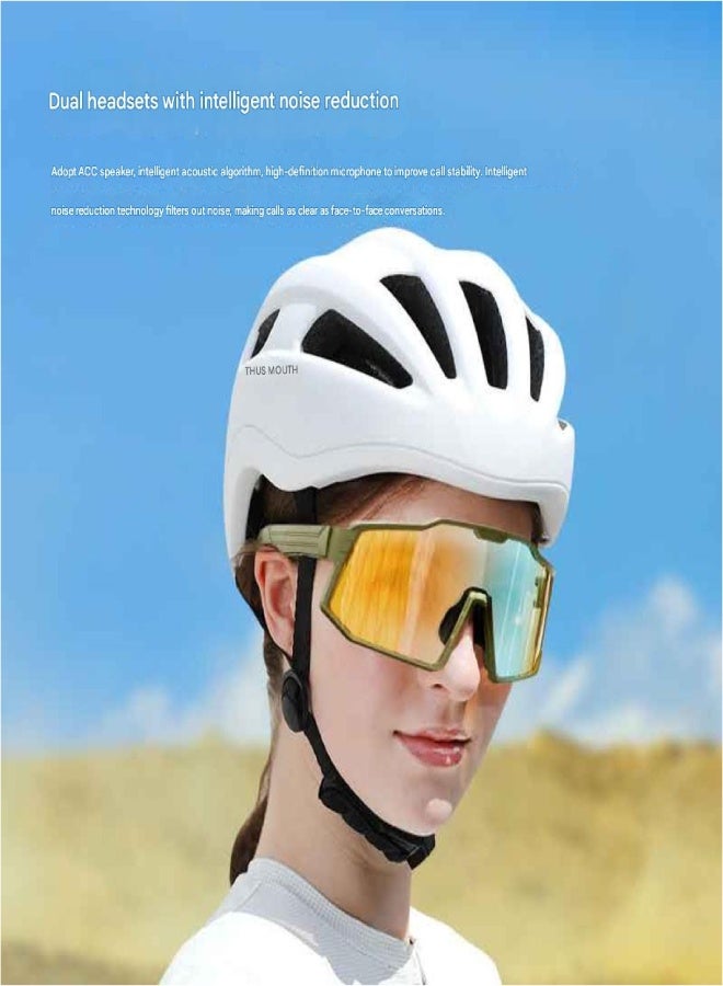 AI Smart Bluetooth Sports Glasses 1510E – Dual-Microphone Noise Reduction, HD Voice Calls, Blue Light Protection, Wireless Music, Button Control – TR90+PC Lightweight Frame – Ideal for Cycling, Running & Outdoor Activities - Black Frame - Image 4