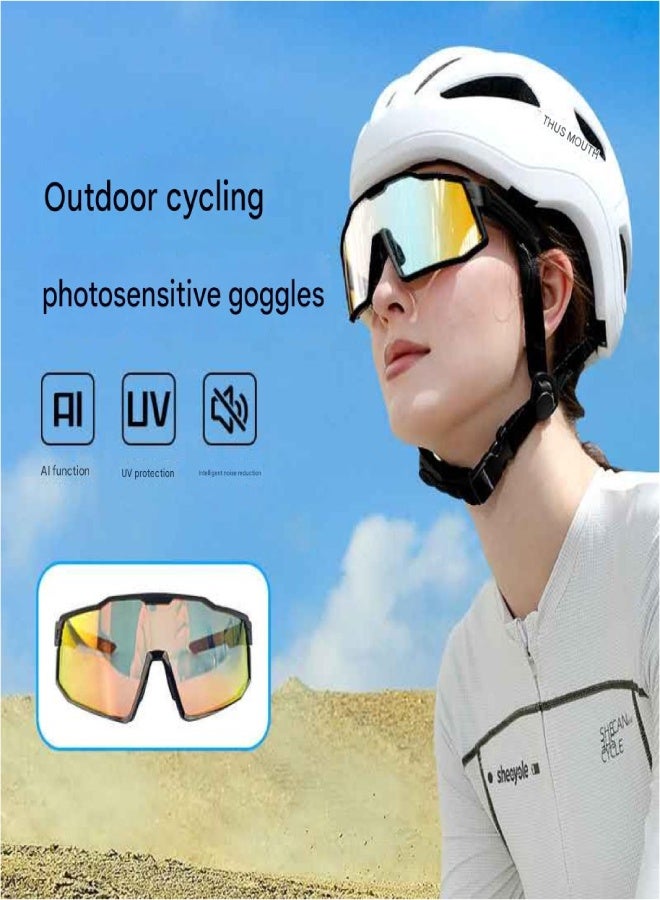 AI Smart Bluetooth Sports Glasses 1510E – Dual-Microphone Noise Reduction, HD Voice Calls, Blue Light Protection, Wireless Music, Button Control – TR90+PC Lightweight Frame – Ideal for Cycling, Running & Outdoor Activities - Black Frame - Image 2