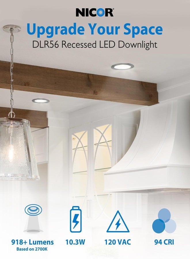 نيكور مصباح سفلي LED قابل للتحديد من نيكور DLR56609120SNK DLR56(v6) مقاس 5/6 بوصة مطلي بالنيكل، بقوة إضاءة 900 لومن - Image 2