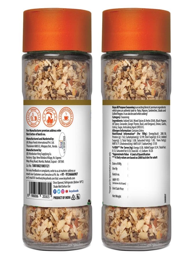 Keya All Purpose Seasoning 60g | Natural & Healthy Spice Blend for Pizza, Pasta| Glass Bottle | Premium Herbs and Spices I No Preservatives | Pack of 3 - Image 3